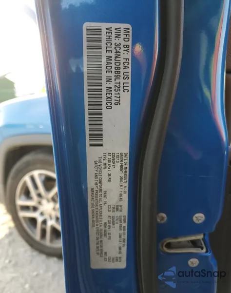 2020 Jeep Compass Latitude from USA, damaged, VIN 3C4NJDBB9LT251776